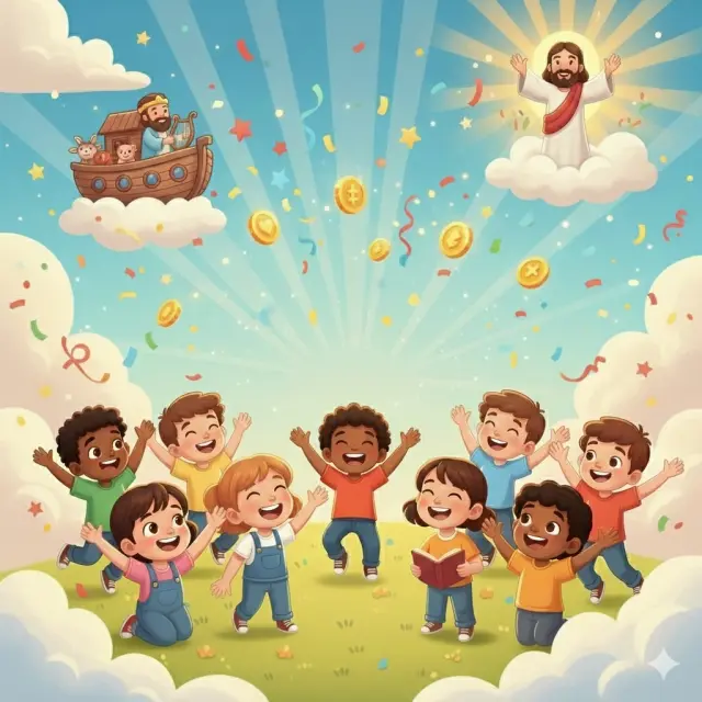 Criança celebrando pontos conquistados